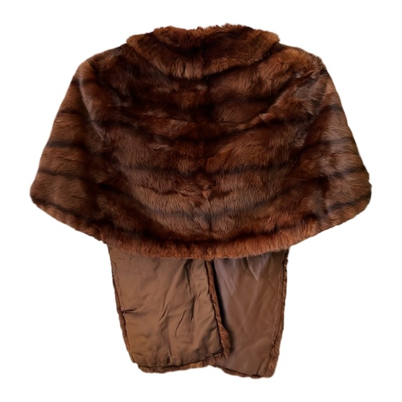 Dunlap Clothes Shop Cincinnati Vintage Mahogany Mink Fur Stole Medium Large - Picture 7 of 14